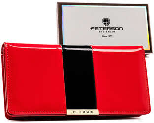 Duży, elegancki portfel damski ze skóry ekologicznej Peterson