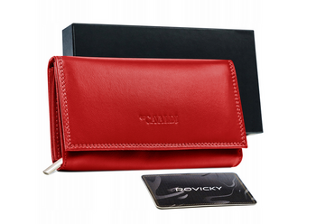 Duży, skórzany portfel damski z systemem RFID Cavaldi