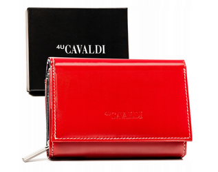 Klasyczny, skórzany portfel damski na zatrzask - 4U Cavaldi