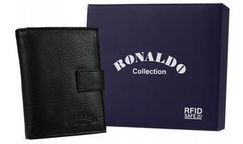 Męski portfel skórzany średnich rozmiarów zapinany na zatrzask Ronaldo
