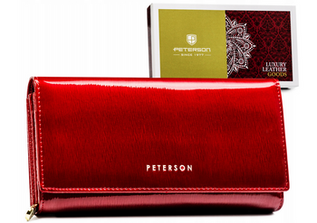 Pojemny, skórzany portfel damski z systemem RFID - Peterson