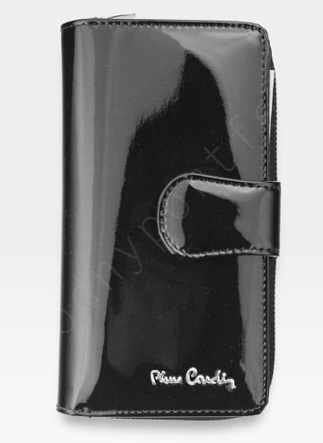 Portfel Damski Pierre Cardin Skóra Naturalna Czarny Pionowy RFID Secure