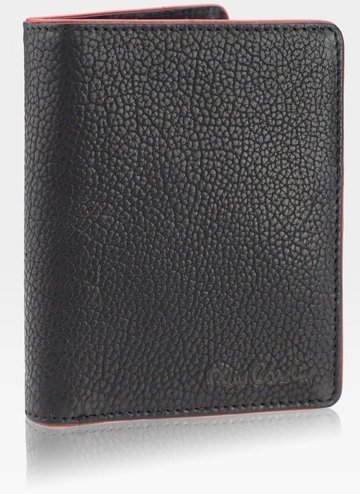 Portfel Męski Pierre Cardin Skórzany Klasyczny Tumble 326 RFID Black+red