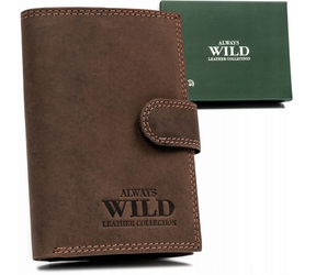 Skórzany portfel męski w orientacji pionowej - Always Wild