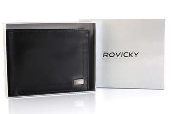 Skórzany portfel męski z ochroną kart RFID Protect — Rovicky
