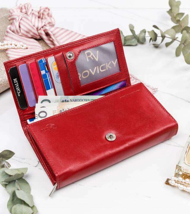 Duży, skórzany portfel damski z systemem RFID - Cavaldi
