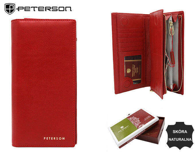 Elegancki skórzany portfel damski na magnes - Peterson