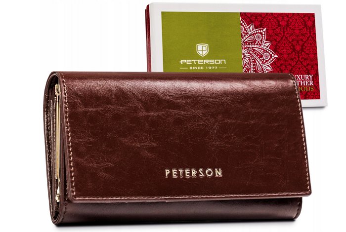 Kompaktowy portfel z wysokojakościowej skóry naturalnej - Peterson