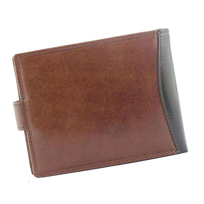 Męski  skórzany portfel EL FORREST 545-21 RFID brązowy