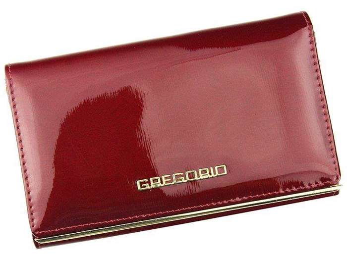 Portfel Damski Gregorio ZLL-101 Skóra Naturalna Czerwony Poziomy RFID Secure