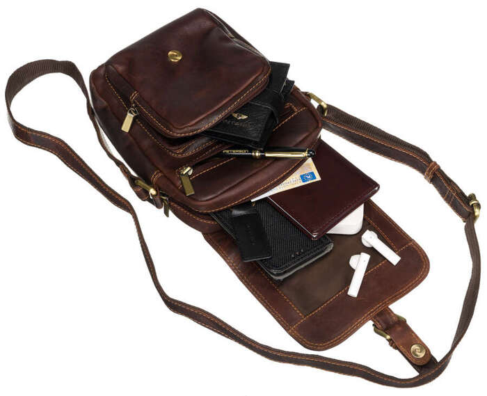 Skórzana torba męska w stylu vintage — Peterson