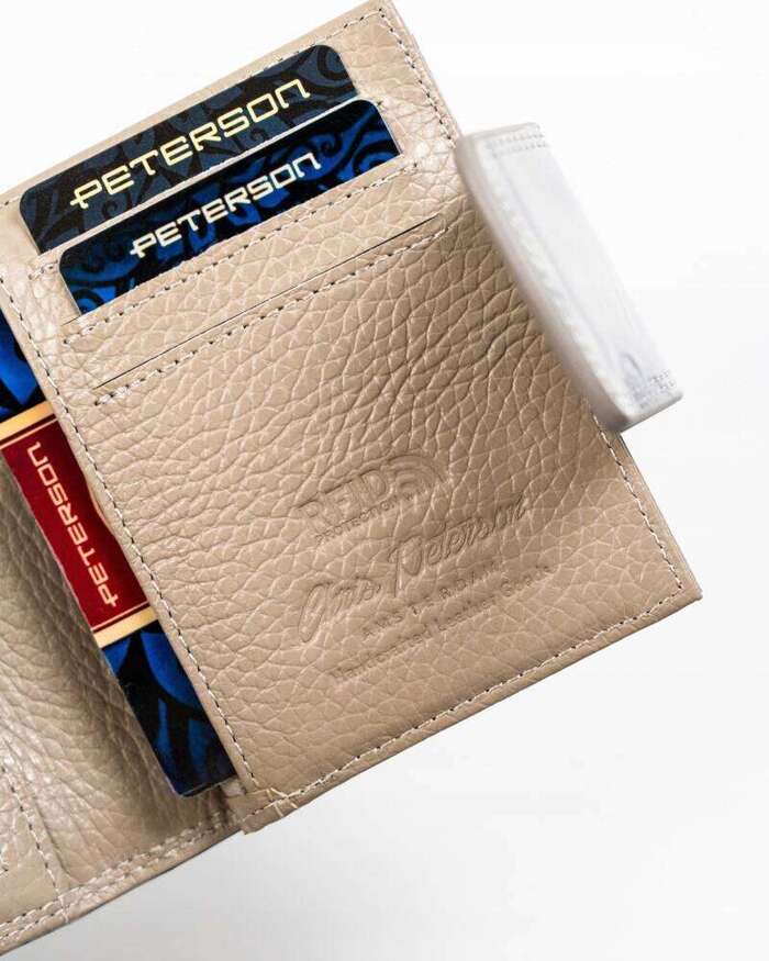 Skórzany portfel damski na bigiel i zatrzask - Peterson