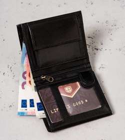 Pojemny skórzany portfel męski z systemem RFID — Peterson