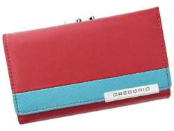 Portfel Damski Gregorio FRZ-108 Skóra Naturalna Czerwono-Niebieski Poziomy RFID Secure