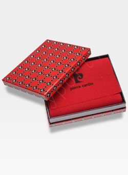 Portfel Męski Pierre Cardin Skórzany Klasyczny Czarny Tilak26 330 RFID Czarny + Czerwony